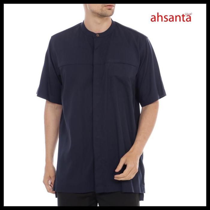 Gambar Koko Kemeja Premium Ahsanta Simple Elegan Everlasting Dark Navy Tencel - M dari jokisonam undefined Tokopedia