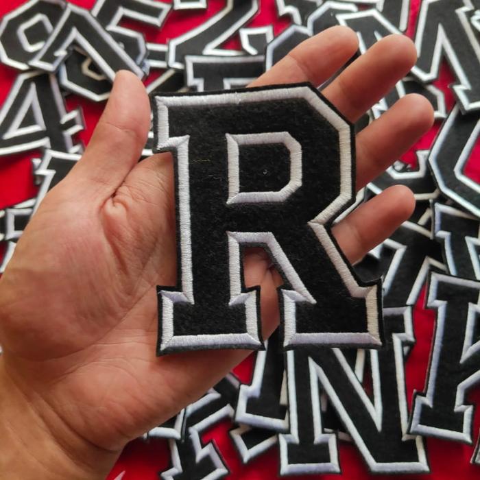 Gambar Patch Bordir Huruf Warna Hitam 9Cm - R dari YDembro undefined Tokopedia