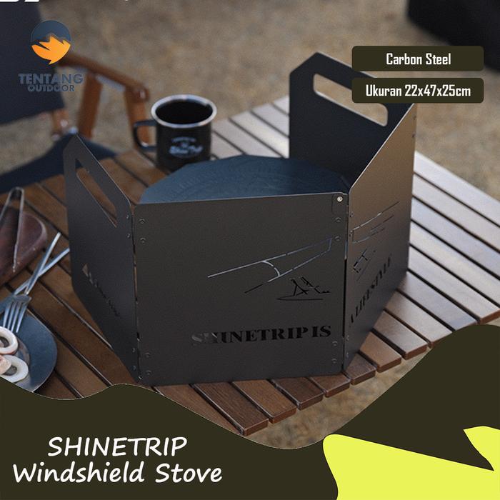 Gambar Windshield Plat Penahan Angin SHINETRIP Kompor Camping Portable Stove - Hitam dari TentangOutdoor undefined Tokopedia