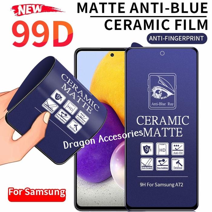 Jual Samsung A12 Ceramic Anti Blue Light Matte Full Cover Tempered