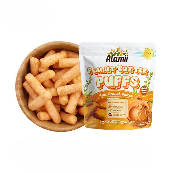 Gambar Snack Cemilan Anak Bayi Alamii Varian Peanut Butter Puffs Kemasan 25g dari Little Mooniee undefined Tokopedia