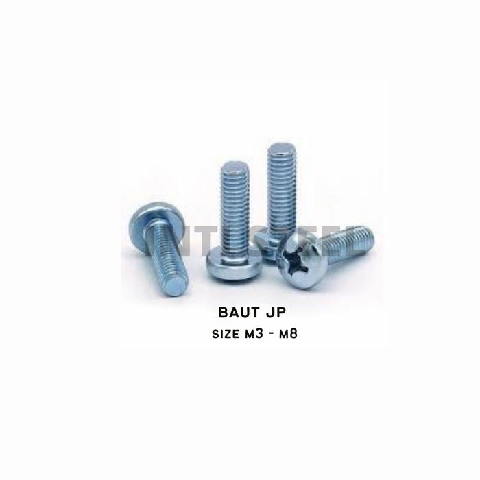 Gambar BAUT JP M4 / BAUT JP M4x70 / BAUT OBENG PLUS / BAUT PLUS isi 100 pcs dari INTI STEEL undefined Tokopedia