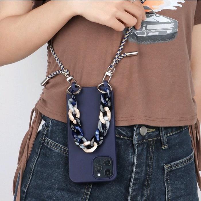 Gambar Lanyard Sling Case Casing Tali Selempang Iphone 15 15 Pro 15 Pro Max - Navy, Lainnya di note dari Chimberryshop undefined Tokopedia