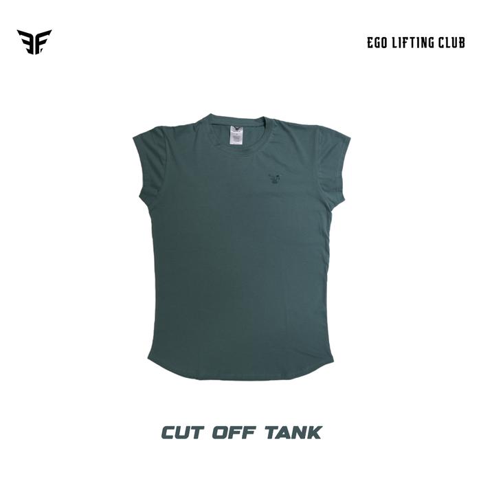 Gambar CUT OFF TANK (SLIM FIT) - tanktop pria baju olahraga pria baju gym - Mineral Green, XL dari egoliftingclubofficial undefined Tokopedia