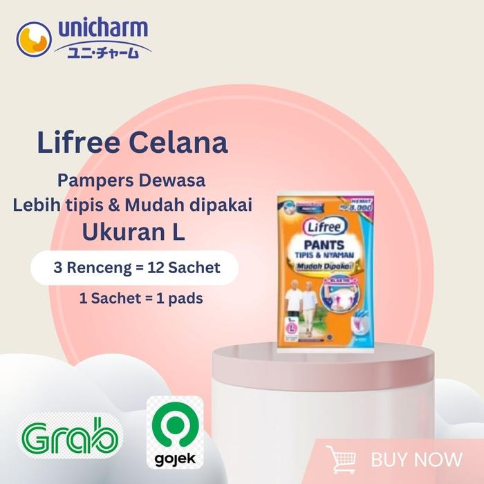 Gambar Diaper Dewasa Lifree Ukuran M, L, XL, 12pcs tipe celana Renceng - Ukuran L 12pcs dari wabisabi-store undefined Tokopedia