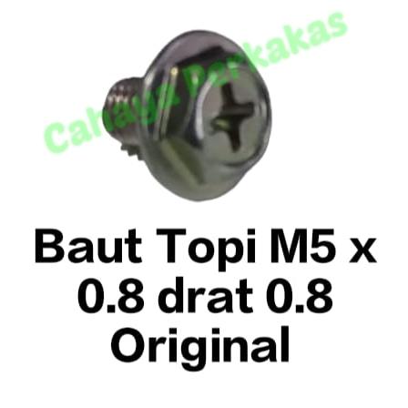 Gambar BS Baut Topi Hex Flange Bolt M5 x 0,8 mm drat 0.8 Original Motor Mobil dari Cahaya Perkakass undefined Tokopedia