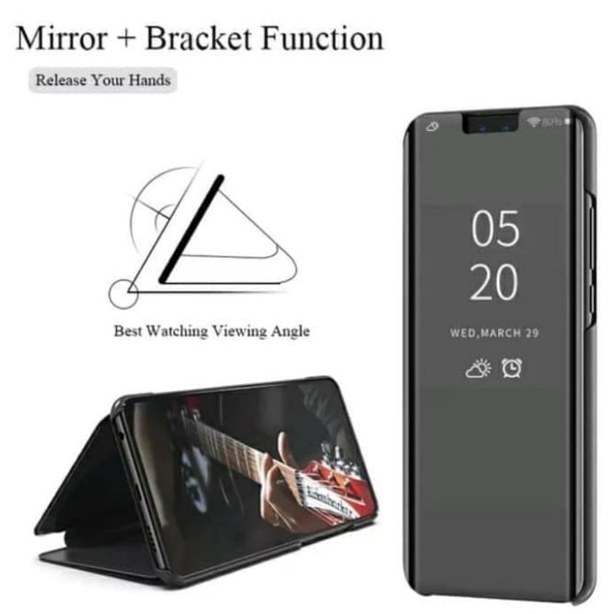 Jual FLIP CASE MIRROR OPPO A5s CLEAR VIEW STANDING COVER MIRRO