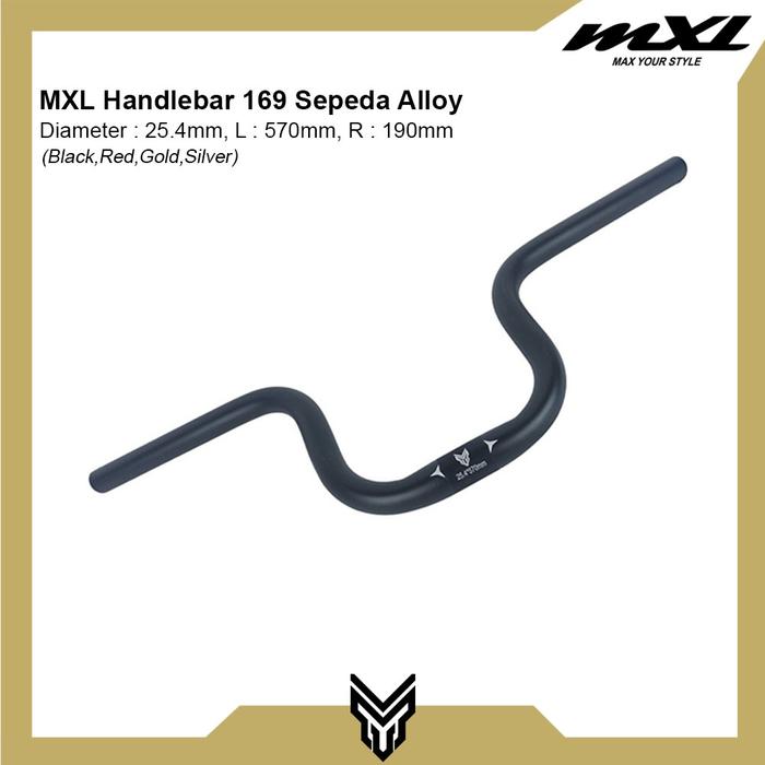 Gambar MXL Stang Sepeda Handlebar 169 Type M 25.4 570mm Bahan Alloy - Black dari MXL Sports Indonesia undefined Tokopedia