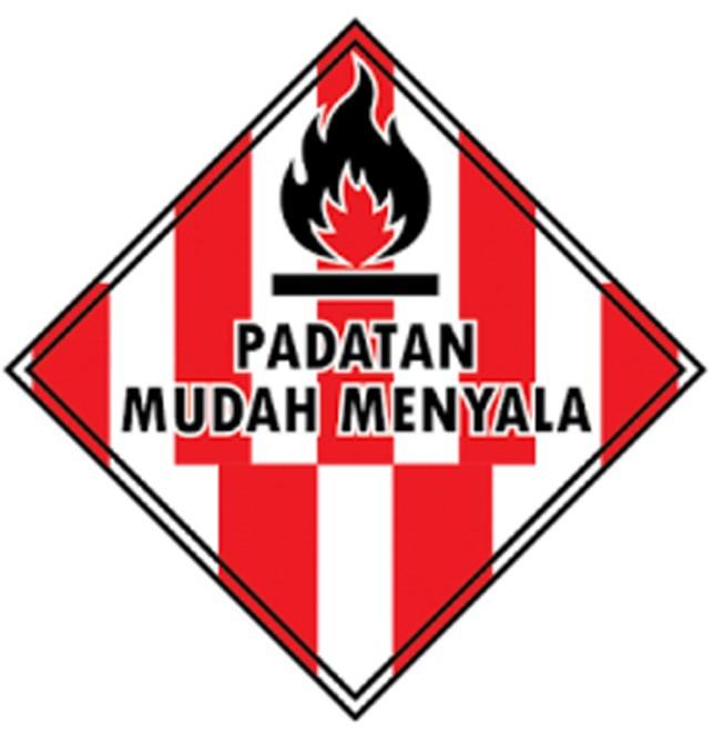 Gambar Stiker Label Simbol Limbah B3 Bahan Berbahaya dan Beracun 15 x 15 cm - - PADATAN MENYALA, 15X15 dari Rafa printing sticker undefined Tokopedia