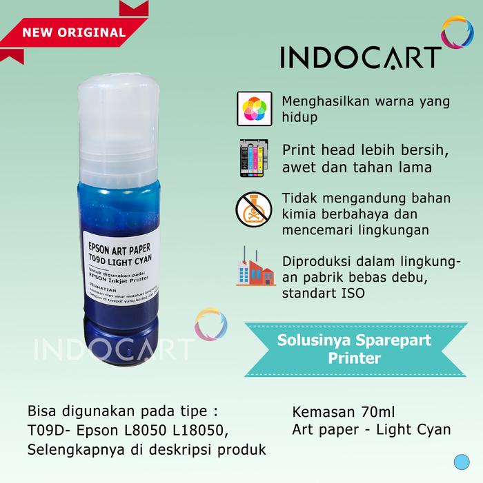 Gambar IndoCart Tinta Premium Refill Printer Epson 001 003 008 057 Art Paper Ink-70ml - Light Cyan dari IndoCart HM2 undefined Tokopedia