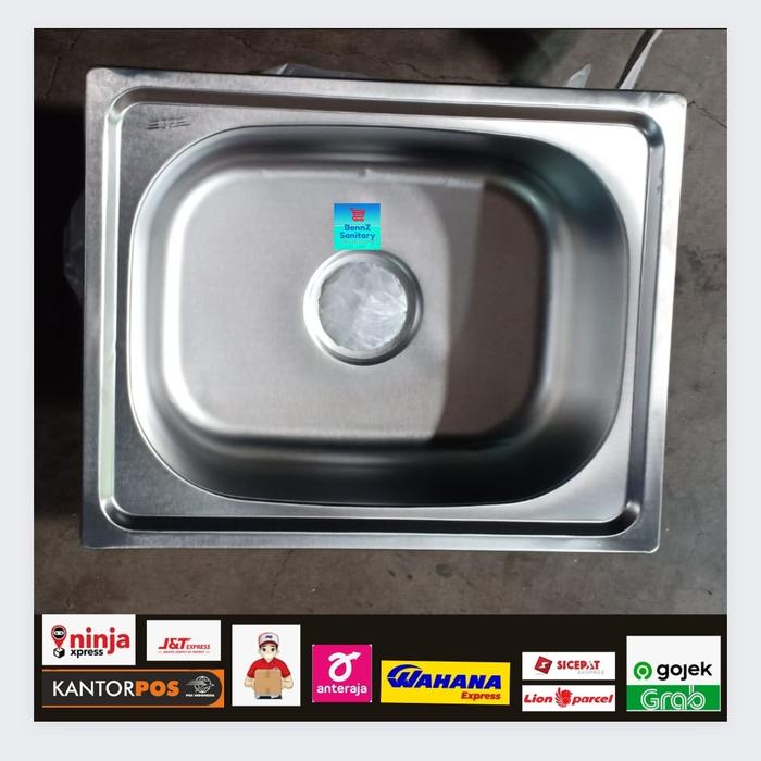 Gambar sink tempat cuci piring stainles 1 lubang / bak cuci piring stainles - BODY ONLY dari BennZ Sanitary undefined Tokopedia