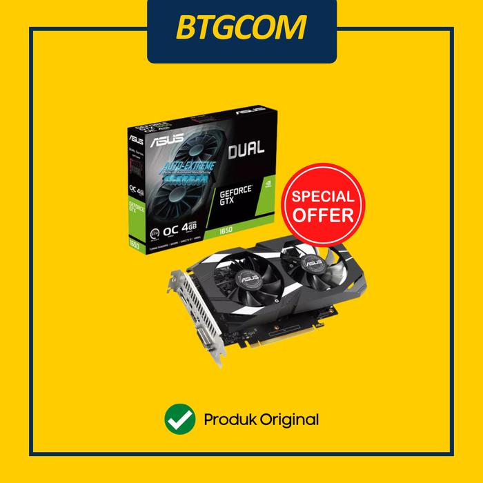 Gambar VGA CARD ASUS DUAL GTX 1650 OC 4GB GDDR6 EVO DUAL-GTX1650-O4GD6-P-EVO dari btgcom undefined Tokopedia