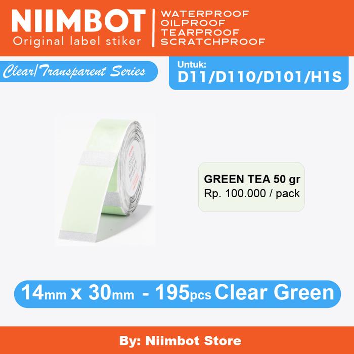 Gambar Thermal Label Sticker Niimbot D11 / D110 Refill Label - Transparent - ClearGreen14x30 dari Sumberlezat undefined Tokopedia