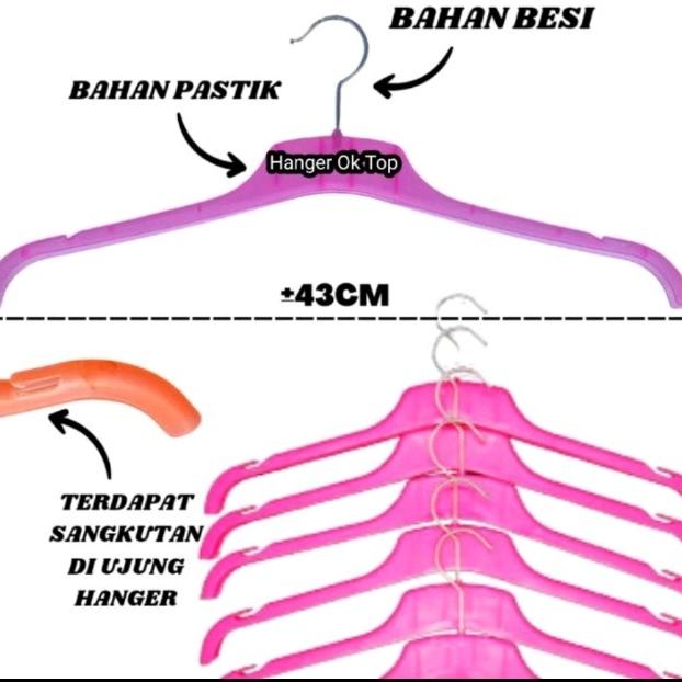 Gambar Hanger Baju Plastik Dewasa /Gantungan Baju Distro 282 Harga perlusin - pink dari Paris van Java Printing undefined Tokopedia
