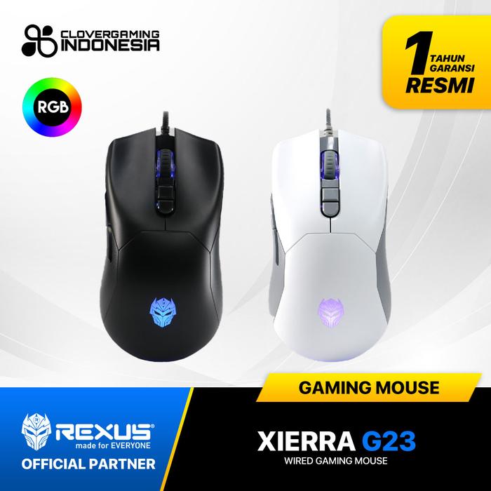 Gambar Rexus Xierra G23 - G-23 Mouse Gaming - Putih dari Clover Gaming Indonesia undefined Tokopedia