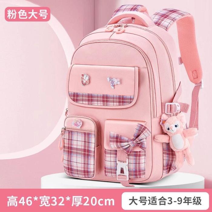 Gambar Tas Sekolah Anak Perempuan SD SMP SMA/Tas Ransel Anak Cewek/Backpack - USHI PINK L dari supono store88 undefined Tokopedia