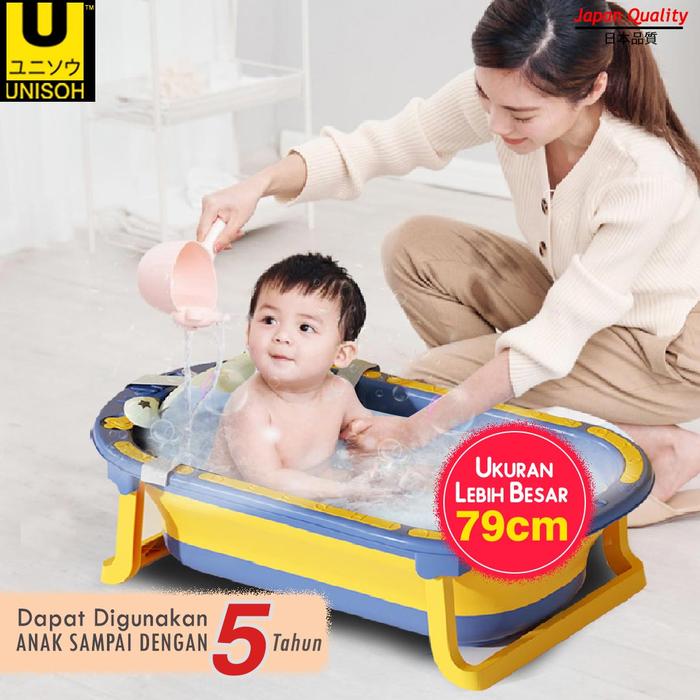 Gambar UNISOH Bak Mandi Bayi Lipat Portable Foldable Baby Bathup - BLUE dari unisoh undefined Tokopedia