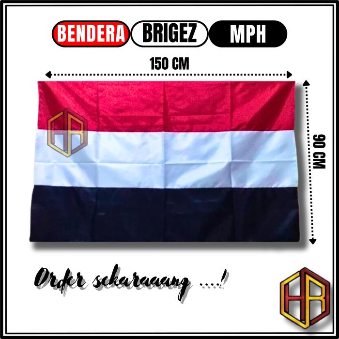 Gambar bendera brigez merah putih hitam - 150cm dari hrbendera undefined Tokopedia