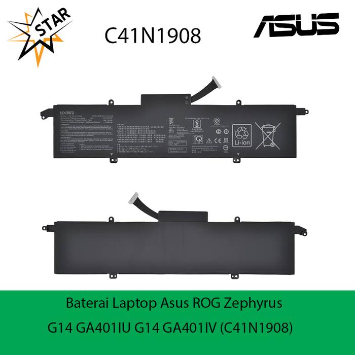 Batteria 15,4V 76W C41N1908 Asus ROG Zephyrus G14 GA401 GA401I GA401IH GA401IHR Batteria 15,4V 76W C41N1908 Asus ROG Zephyrus G14 GA401 GA401I GA401IH GA401IHR