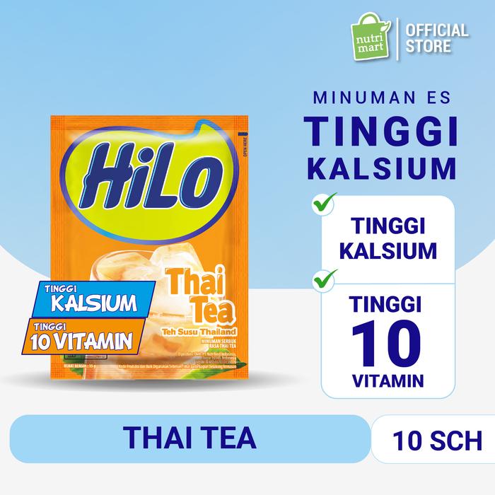 Gambar HiLo Thai Tea (10 Sch) - Minuman Bubuk Tinggi Kalsium dari Nutrimart Store undefined Tokopedia