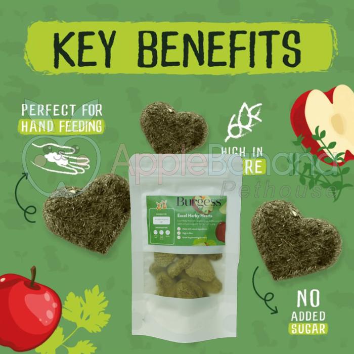 Gambar Snack kelinci dan Guinea pig/marmut - Burgess Excel Snack 20 gram - HERBY HEARTS dari Apple Banana Pethouse undefined Tokopedia