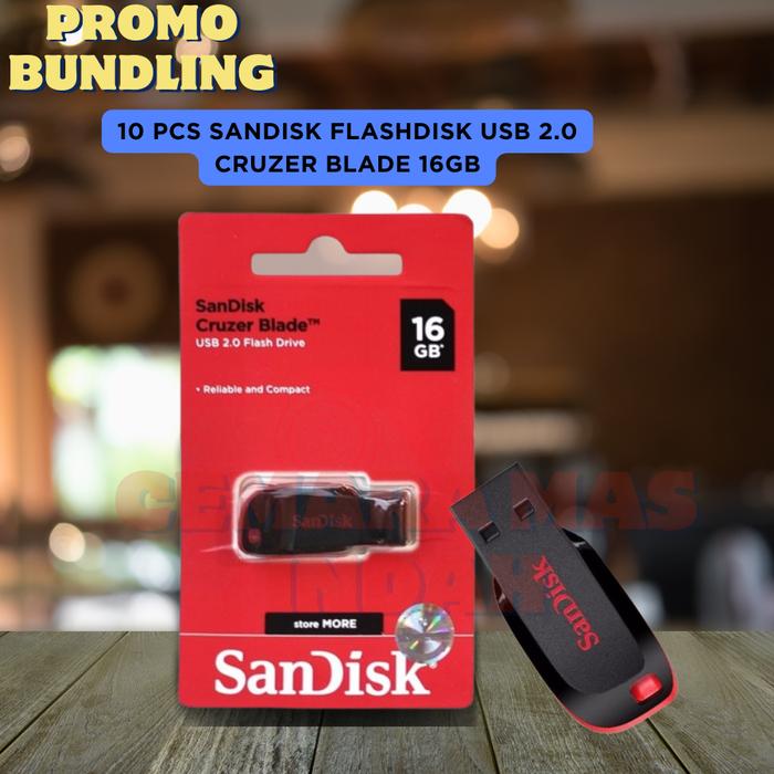 Jual 10 PCS Sandisk FlashDisk USB 2.0 Cruzer Blade 16GB - Jakarta Barat ...