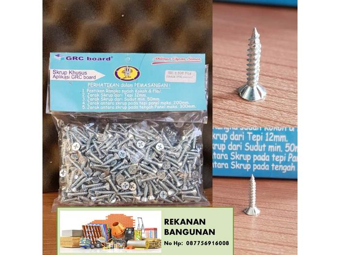 Gambar Sekrup GRC Board ( Satchet) 500 PCS dari REKANAN BANGUNAN undefined Tokopedia