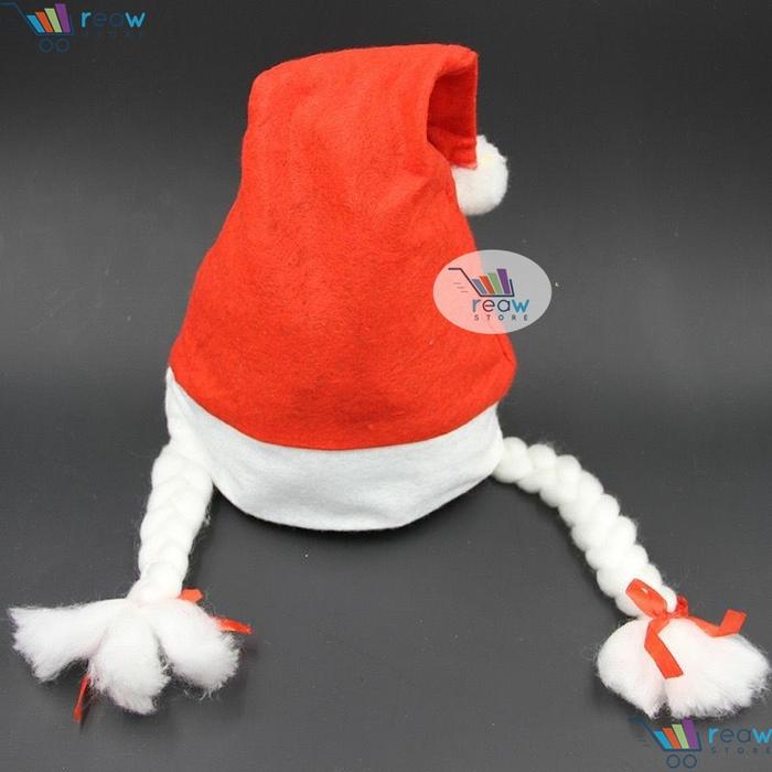 Gambar Topi Natal / Topi Santa Claus Polos - Rambut Kepang dari REAW STORE undefined Tokopedia