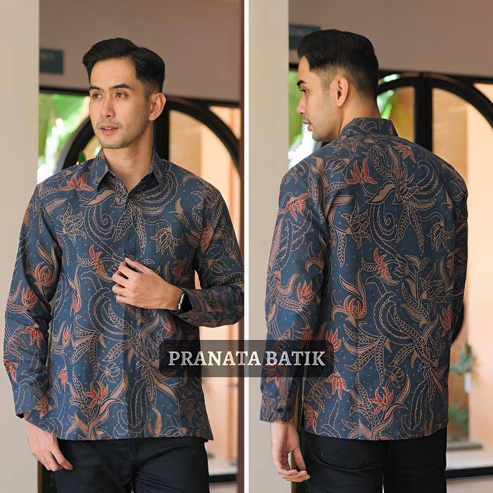 Gambar Kemeja Batik Pria Lengan Panjang Modern Jumbo S M L XL XXL XXXL Katun - Motif PB12, XL dari PRANATA BATIK STORE undefined Tokopedia
