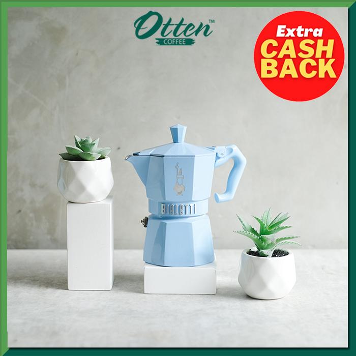 Gambar Bialetti - Mokapot Moka Exclusive Light Blue - 3 Cups Alat Seduh Kopi dari Otten Coffee Medan undefined Tokopedia
