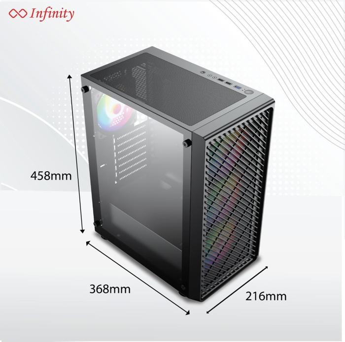 Gambar Casing INFINITY RANGER V2 Black / White ATX Gaming Case - Hitam dari kusuma komputer_NEW undefined Tokopedia