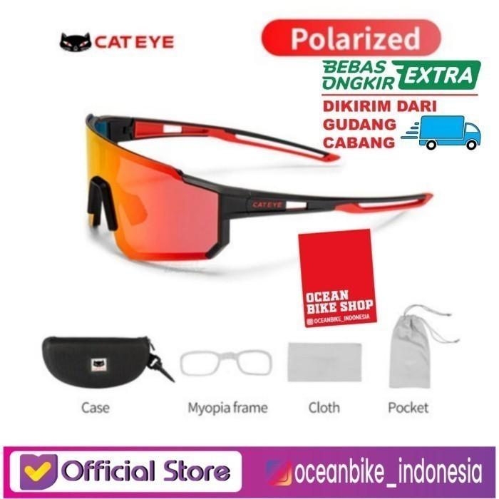 Gambar Kacamata Sepeda Original Cat Eye 8801778 sunglass Polarized Eyewear - Red dari Ocean Bike Official undefined Tokopedia
