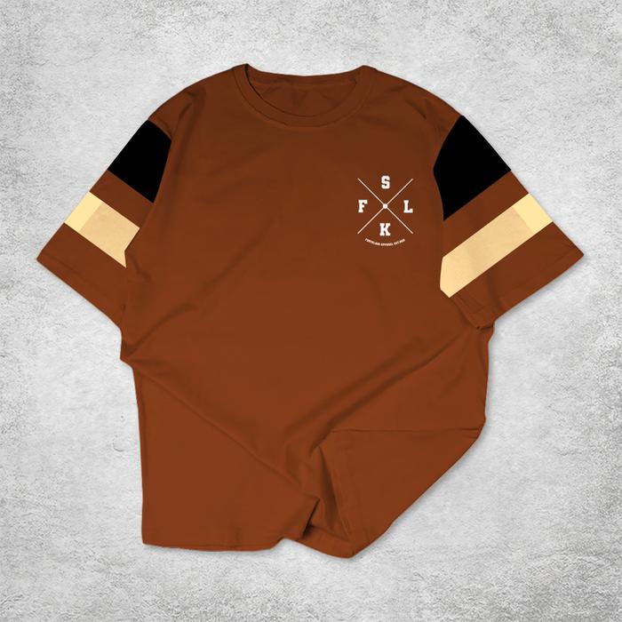 Gambar RisRus Fashion Kaos LINE FKLS Pria Katun Combed 24s Reguler Fit Kaos - COKLAT, S dari RisRus Official undefined Tokopedia