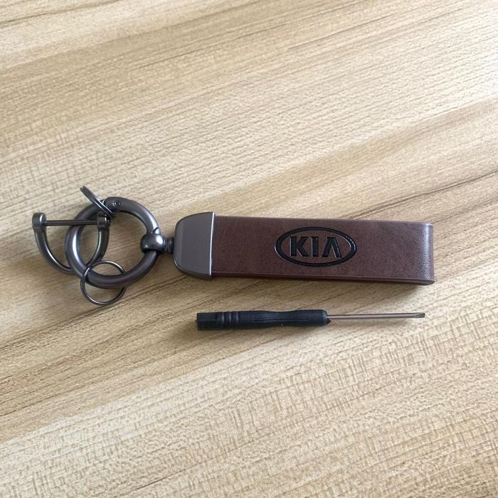 Gambar Premium Leather Keychain Gantungan Kunci Mobil Kulit Accessories - KIA Coklat dari Jakarta Autozone undefined Tokopedia