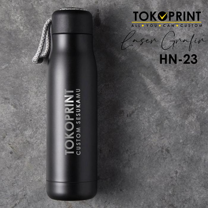 Gambar Tumbler Custom Laser Grafir HN 23 500ml BISA CUSTOM Cetak Suka-Suka - Hitam, 1SISI dari TokoPrint1 undefined Tokopedia
