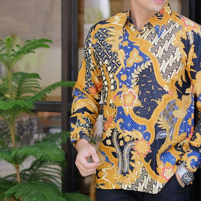 Gambar LIMITED Kemeja Batik Pria Motif ALDI Bahan Katun Dobby By Kanaya - Aldi, L dari Batik Kanaya Official undefined Tokopedia