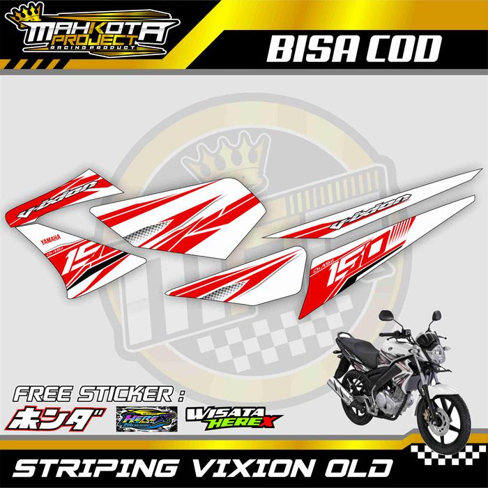 Gambar STRIPING VARIASI YAMAHA VIXION OLD / STIKER LIST MOTOR VIXION OLD - PUTIH MERAH, TRANSPARAN UV dari Lumintu Stickers Design undefined Tokopedia