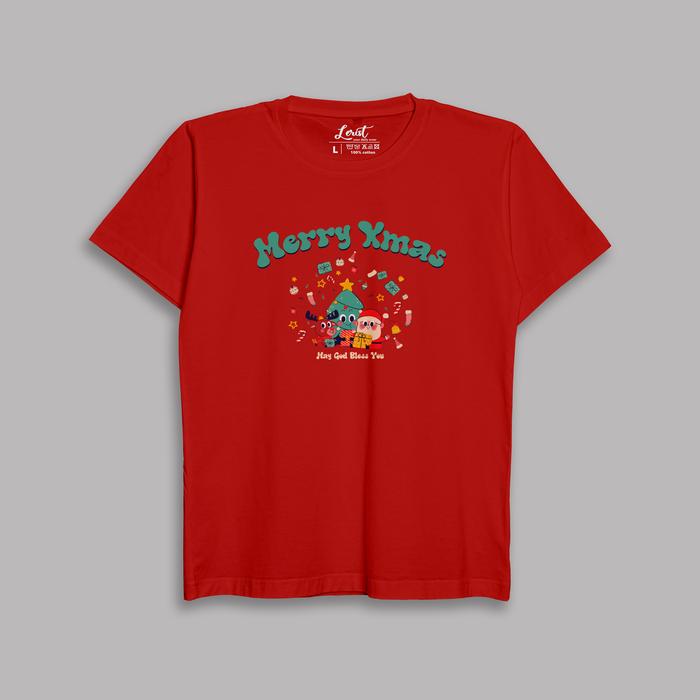 Gambar Kaos NATAL - MERRY XMAS - T-Shirt Merry Christmas Sinterklas Xmas - KIDS Merah, S dari Lerist Official undefined Tokopedia