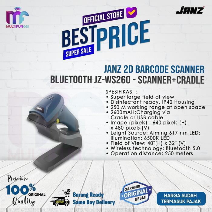 Gambar JANZ 2D Barcode Scanner Bluetooth JZ-WS260 - Cradle - SCANNER+CRADLE dari Multifungsi Online undefined Tokopedia