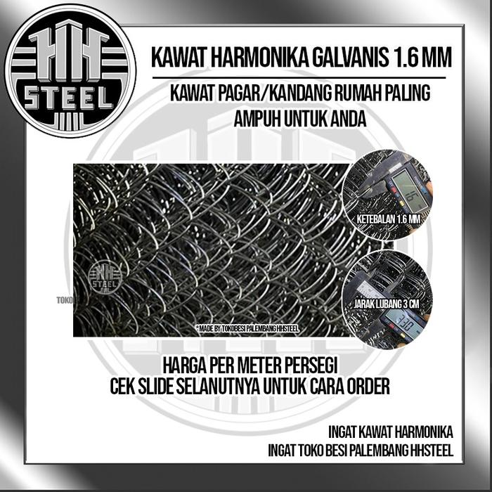 Gambar KAWAT HARMONIKA GALVANIS TEBAL 1,6 MM LUBANG 3 CM HARGA  METER PERSEGI dari Toko Besi Palembang HH STEEL undefined Tokopedia