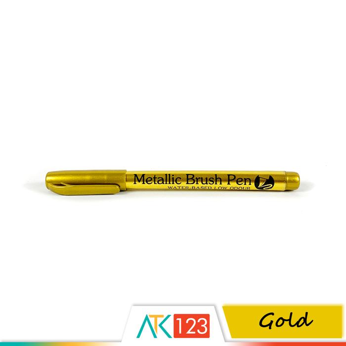 Pena Spidol Kuas Warna Metalik Metallic Brush Pen Marker GN-550B  Gold