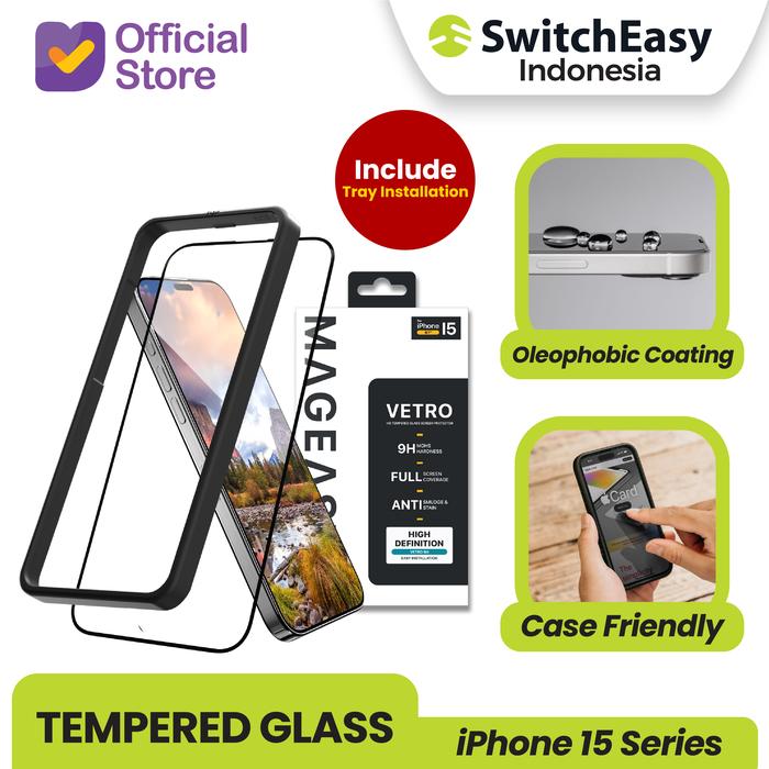 Gambar Tempered Glass iPhone 15 Pro Max Plus MagEasy Anti Gores Screen Guard - 9H, 15 Pro dari SwitchEasy Official undefined Tokopedia
