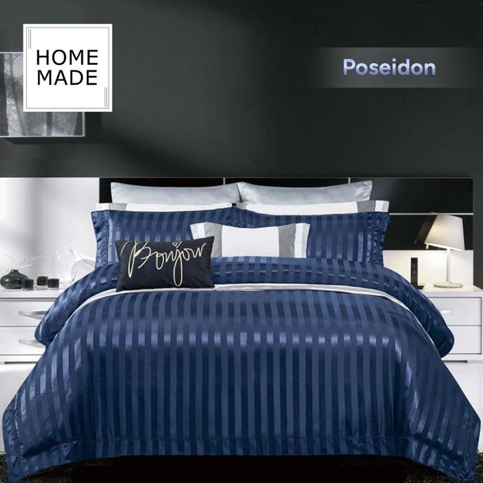 Gambar Sprei Micro silk Tencel Ukuran 180x200 Super Single Motif Salur - POSEIDON, T.30 dari Deroumee Indonesia undefined Tokopedia
