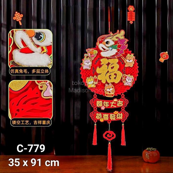 Gambar NEW Pajangan Gantungan Naga Jumbo Dekorasi Fu Sincia Dragon Year 2024 - C779 BULAT NAGA dari MadisonShop undefined Tokopedia