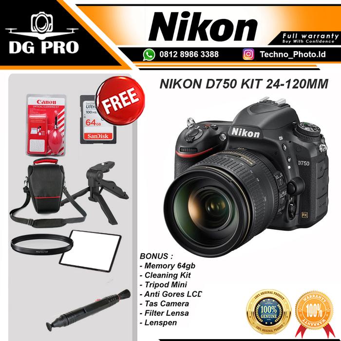 Jual Nikon D750 KIT AF-S 24-120mm f4G ED VR DSLR Camera Original