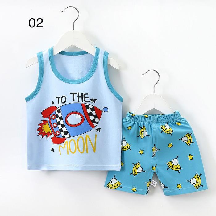 Gambar baju kutung anak laki / kaos oblong / setelan celana pendek / singlet - 02, 120 (4-5tahun) dari Jeslyn Kim Store undefined Tokopedia