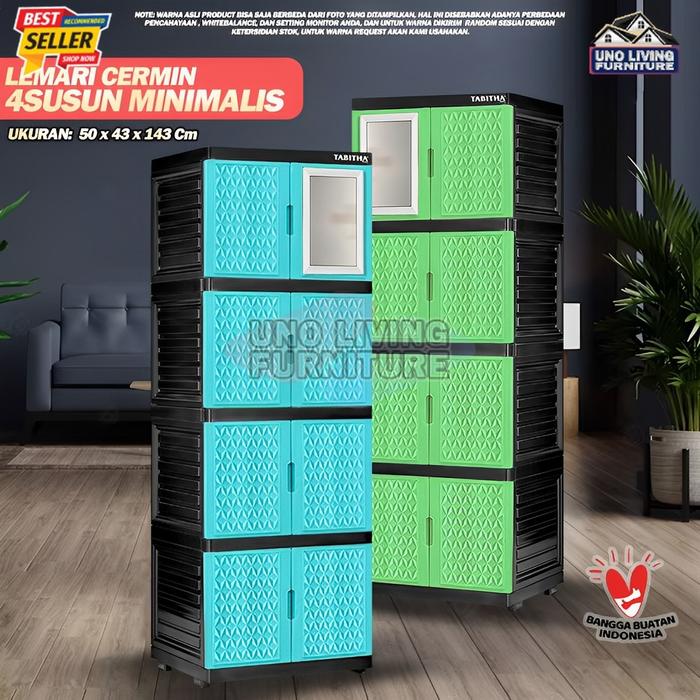 Gambar LEMARI PAKAIAN PLASTIK ARTHA TABITHA 4 SUSUN TABITHA VENOM - ND. CERMIN dari Uno Living Furniture undefined Tokopedia