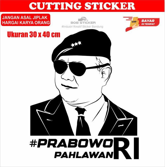 Gambar cutting stiker prabowo subianto sticker prabowo untuk kaca mobil - Hitam dari BobstickerBandung undefined Tokopedia