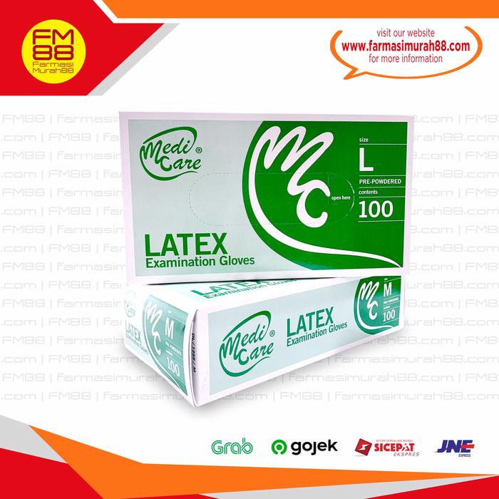 Jual MEDICARE Gloves Medical Latex Powder by Sensi isi 100pcs S