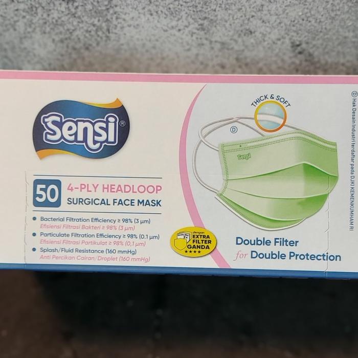 Gambar Masker Sensi Surgical 4ply Headloop Hijab isi 50pcs - HL50 4PLY WHITE dari JCC OnlineShop undefined Tokopedia